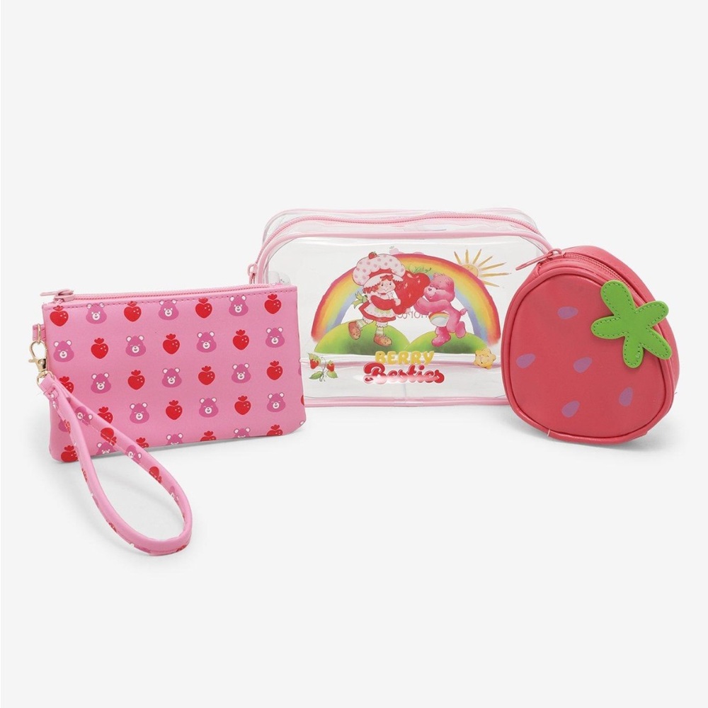 🆕 Strawberry Shortcake x Care Bears makeup bag set Pouch Pencil